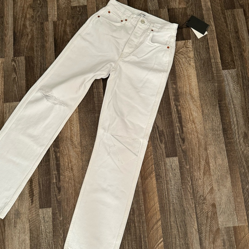 NWT ReDone 90s High Rise Loose Jeans White